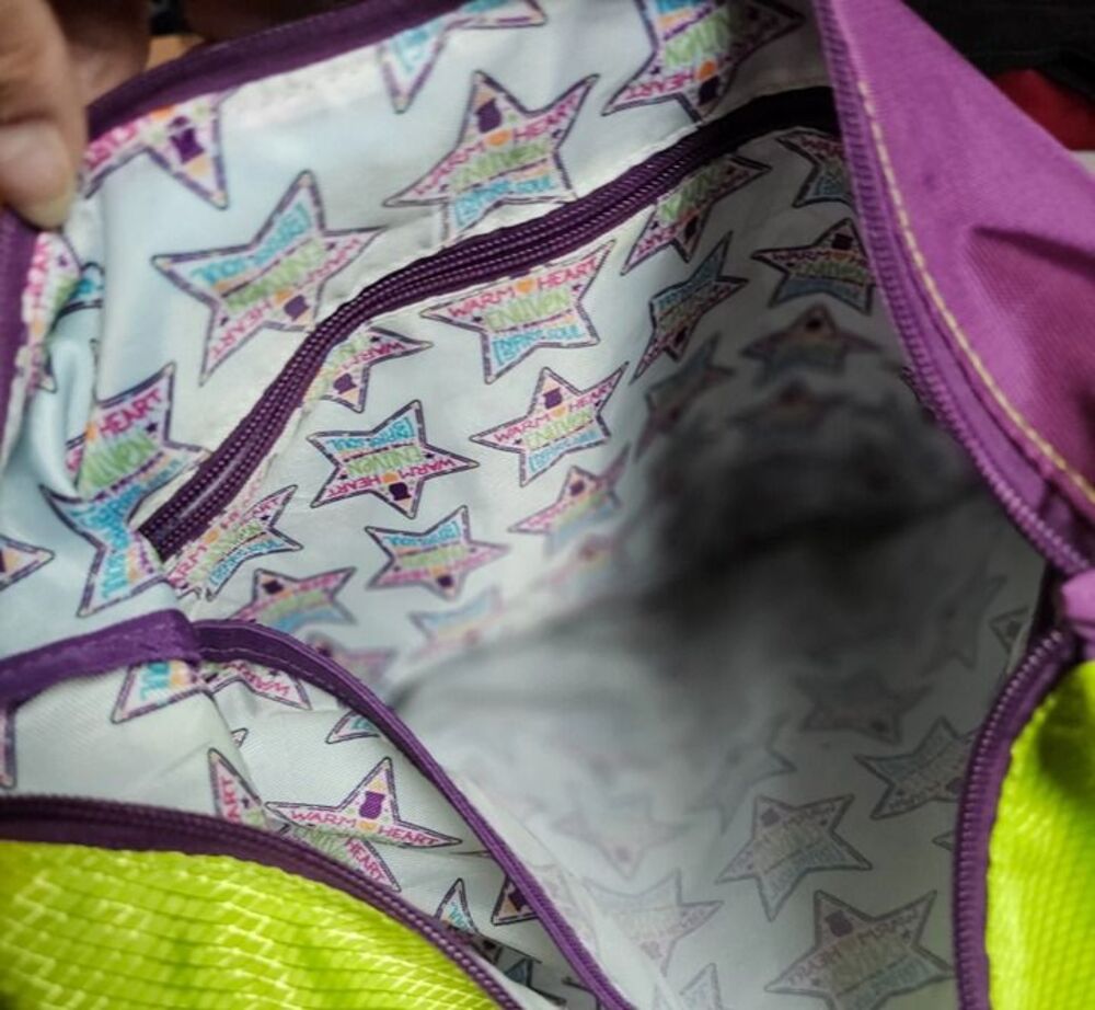 Scentsy Consultant Shoulder Bag – EUC – Bright Multi-Color with “Warm Heart, Enl